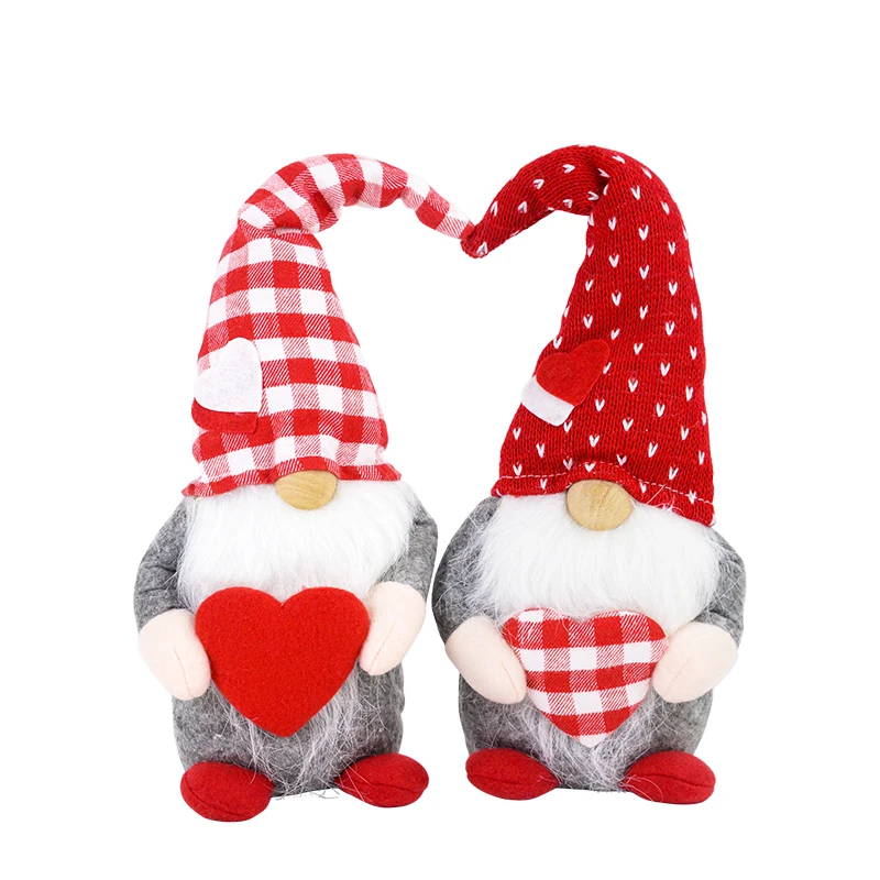 

Love Heart Gnome Faceless Plush Doll Valentine's Day Decorations for Home Table Ornament Engagement Wedding Valentines Day Gift