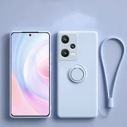 Premium Liquid Silicone Phone Case with Ring Holder - Soft, Durable, and Stylish Protection for Redmi Note14 4G (EU) (Grass Purple)