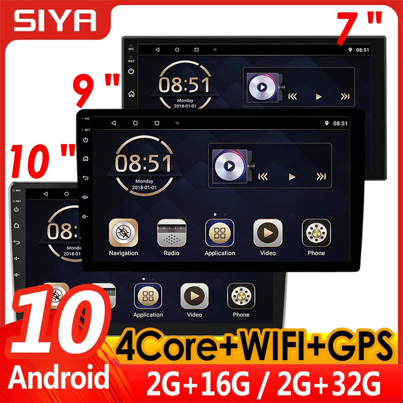 Автомагнитола SIYA 2 Din Android 10 7/9/10 дюймов |
