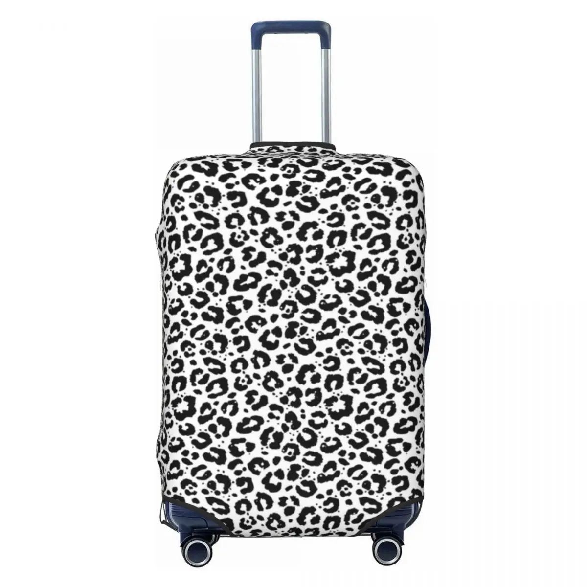 Black White Leopard Print Suitcase Cover Animale Snow Cheetah Fun Business Protection Luggage Case Vacation 2