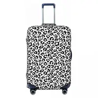 Black White Leopard Print Suitcase Cover Animale Snow Cheetah Fun Business Protection Luggage Case Vacation 2