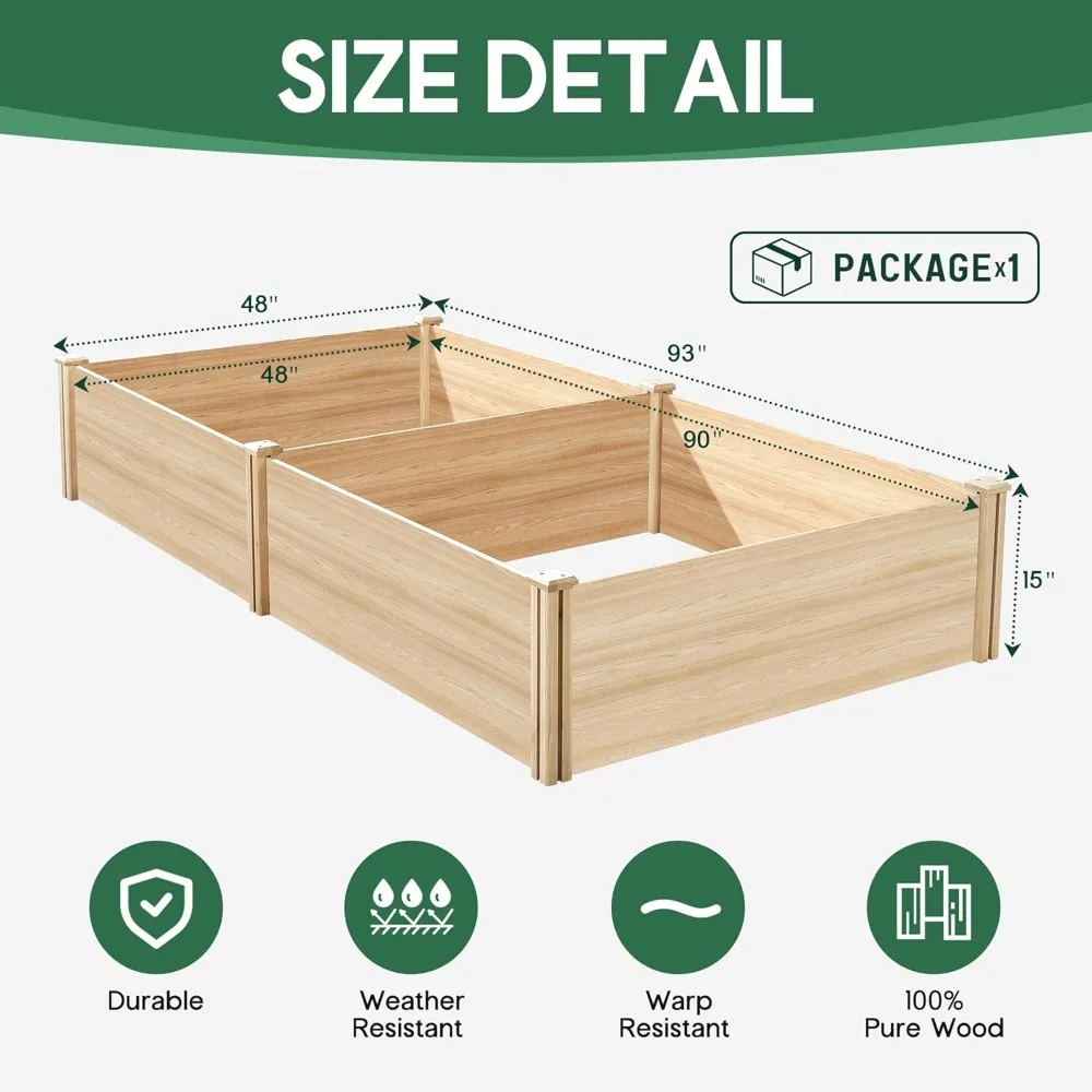 8x4 Ft Wood Raised Garden Bed 5