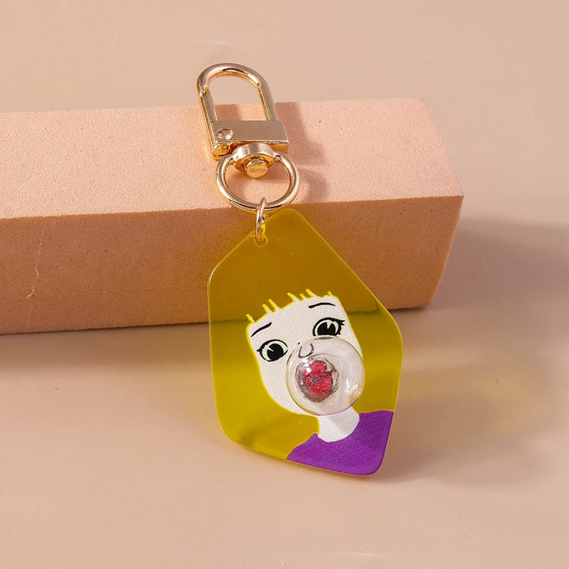 Aihua süße Mädchen Kaugummi bläst Blase Schlüsselanhänger für Frauen lustige Handtasche Brieftasche hängen Anhänger Schlüsselanhänger Schmuck Geschenke – Detail 5