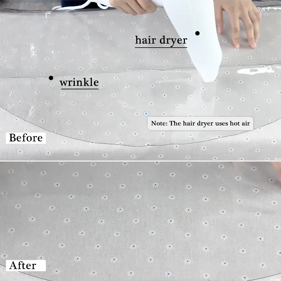 

Kitchen Living Room Glass Easy Plastic Cover Soft Plate Waterproof Table Clean Round Oilcloth Transparent Tablecloth Mat