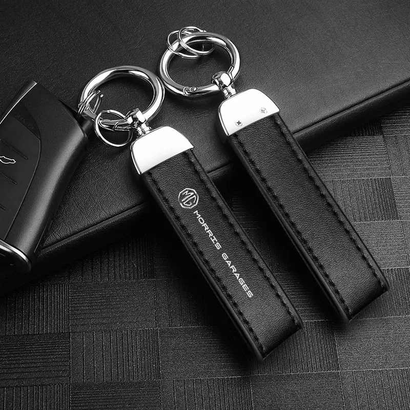 Car Logo Keyring Leather Metal Keychain Decoration For Morris Garages