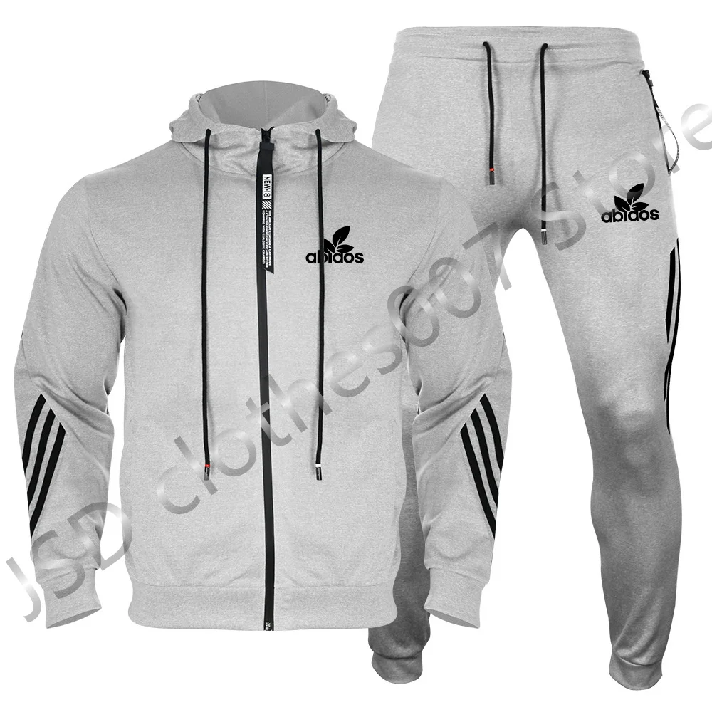 Autumn Winter Tracksuit Men's Sweatshirt + Sweatpants Suit Fashion