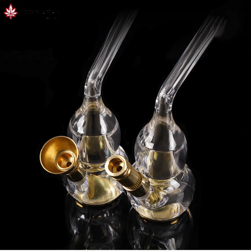 MOONSHADE Mini Dual Brass Tobacco Pipe Filter Tubedual Purpose Filtration Hookah Shisha Water Pipe for Smoking Accessoriey