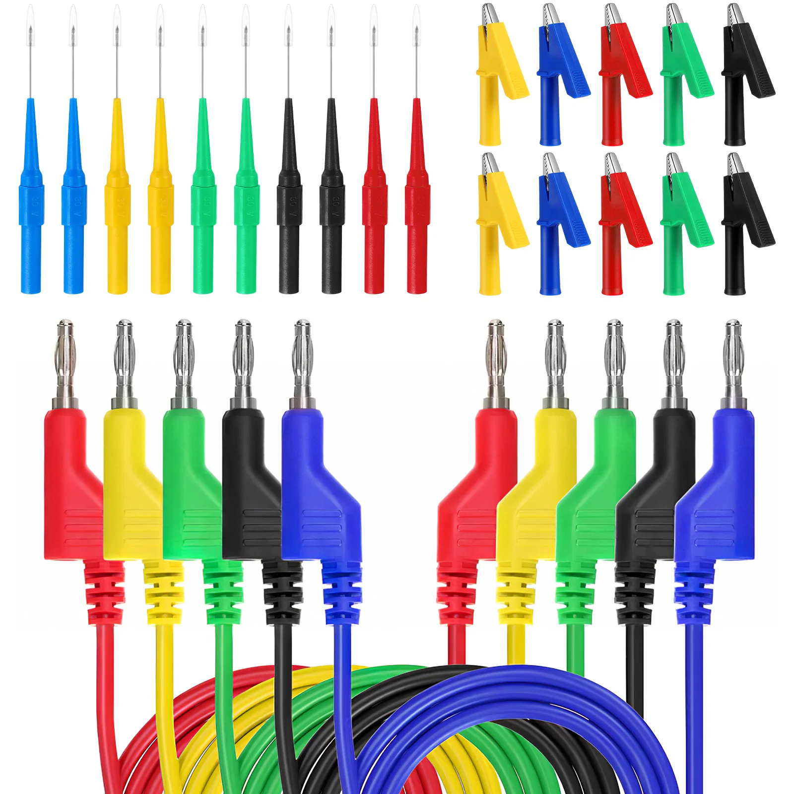 

Detection Tool Test Leads Clips with Probes Banana Plug Electrical Testing Supplies Alligator for