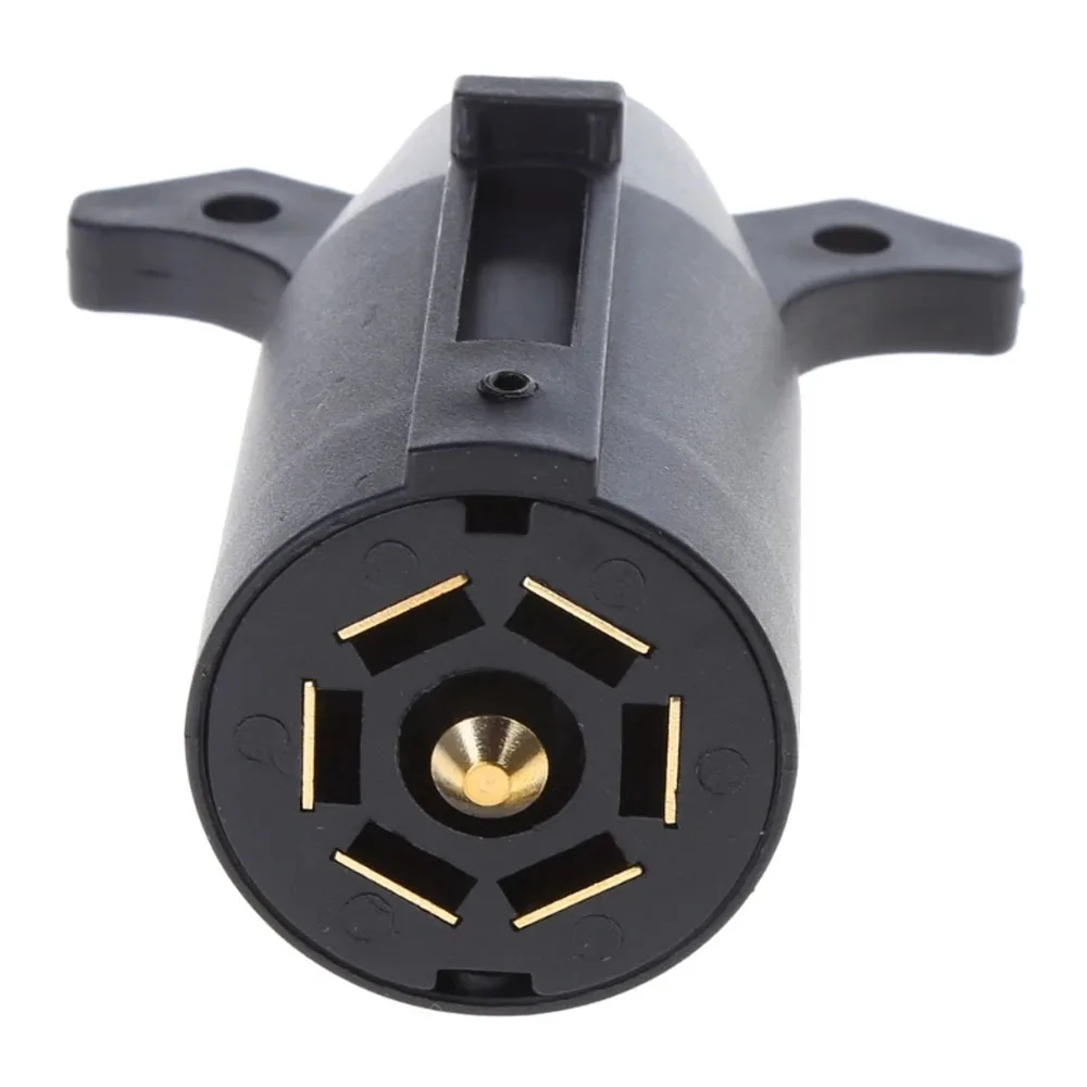American style 7-pin 7 Way Trailer Towing Blade Round Socket Plug Connector Adapter 12V 7 PIN Plug Adapter For Trailer RV Yacht trailer plug adapter