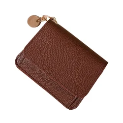 Compact Minimalist Wallet - Waterproof, Lightweight Card Holder with Secure Snap Closure (Coffee)