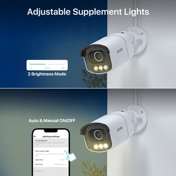 ZOSI C186 3K AuroraLux Surveillance PoE Camera 5MP HD True Color Night Vision Security IP Camera with Person Vehicle Detection 3