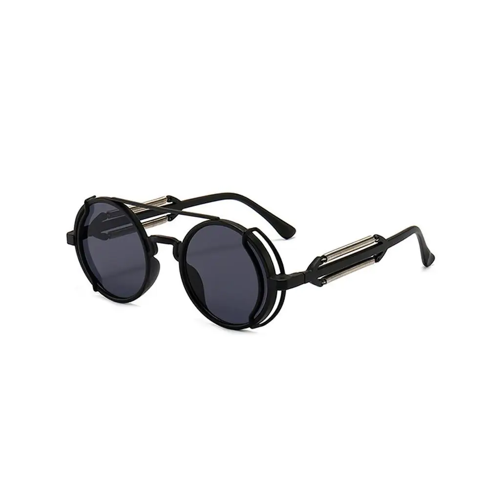 Mode Trendy Punk Steampunk Sonnenbrille Doppel Frühling Sonnenbrille Gothic Stil Runde Sonnenbrille UV400 Schutz Brillen 1 stücke – Detail 23