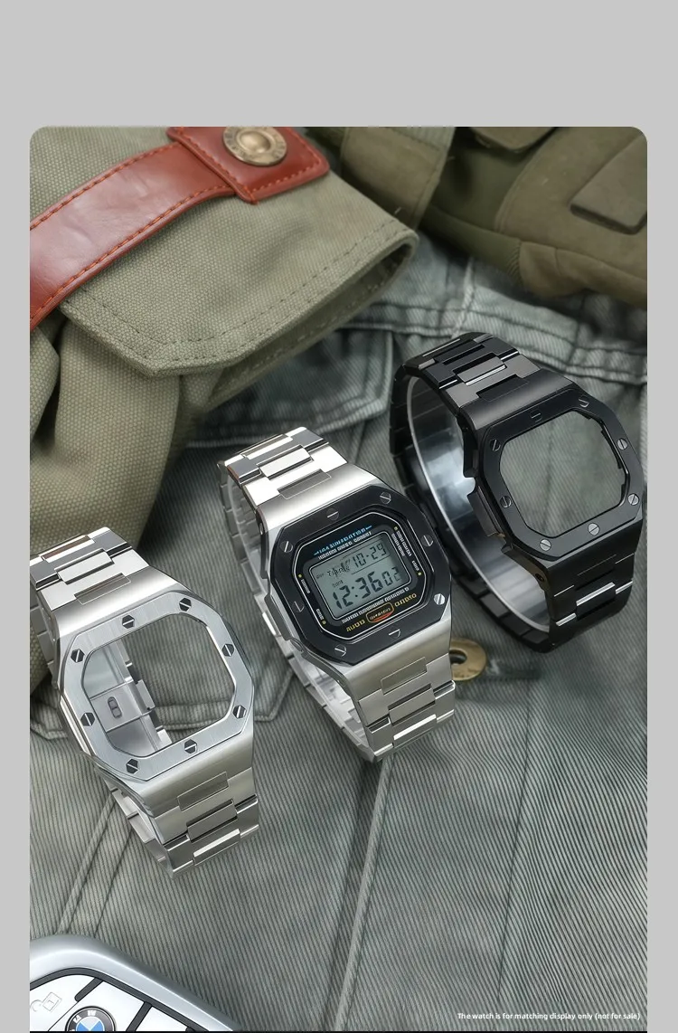 Stainless Steel Mod Kit Case Strap f G-SHOCK 5600 5610 Series
