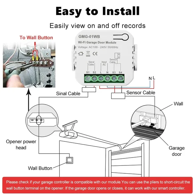 Tuya WiFi Zigbee Smart Garage Door Controller Opener Universal Garage Door Control Switch Voice Control for Alexa Google home 5