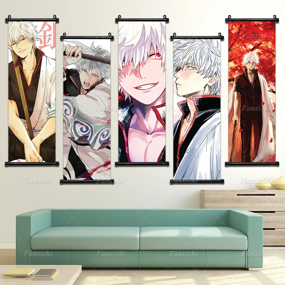 

Gintoki Canvas Anime Character Pictures Modern Painting Hd Print Poster Hanging Scrolls Home Decor For Boy Bedroom Wall Artwork