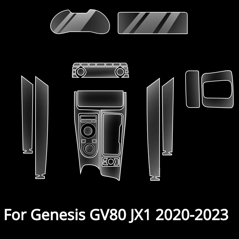 투명 TPU 기어 패널 센터 콘솔 스크래치 방지 개조 스티커 필름, 제네시스 GV80 JX1 2023-2020 인테리어 액세서리