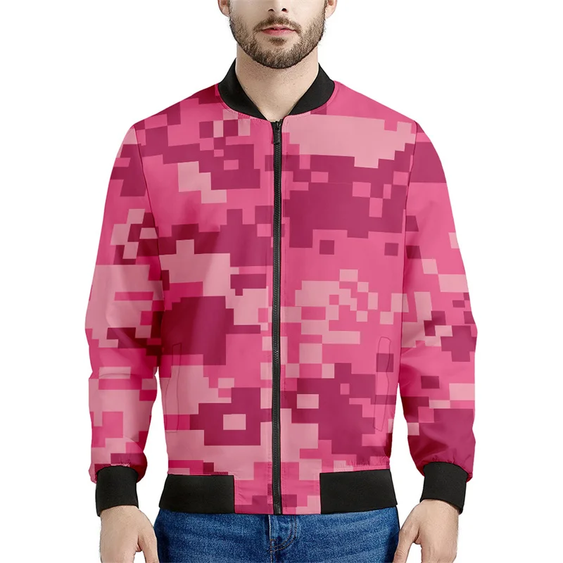 thumbnail image 1 of Chaqueta con estampado 3D de camuflaje de mosaico para hombre, sudadera deportiva con gráfico de camuflaje, camisetas para niños, abrigos de bombardero con cremallera de calle de manga larga, 1 of 5