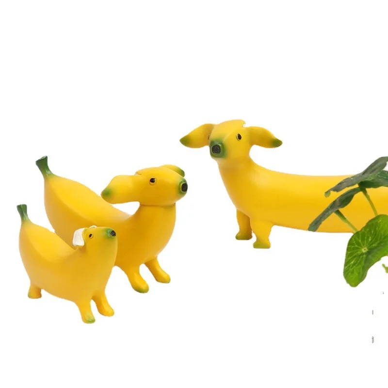 

Creative Banana Dog Decoration Office Desktop Resin Sculpture Suitable for Balcony Courtyard Room Interesting Housewarming Gift