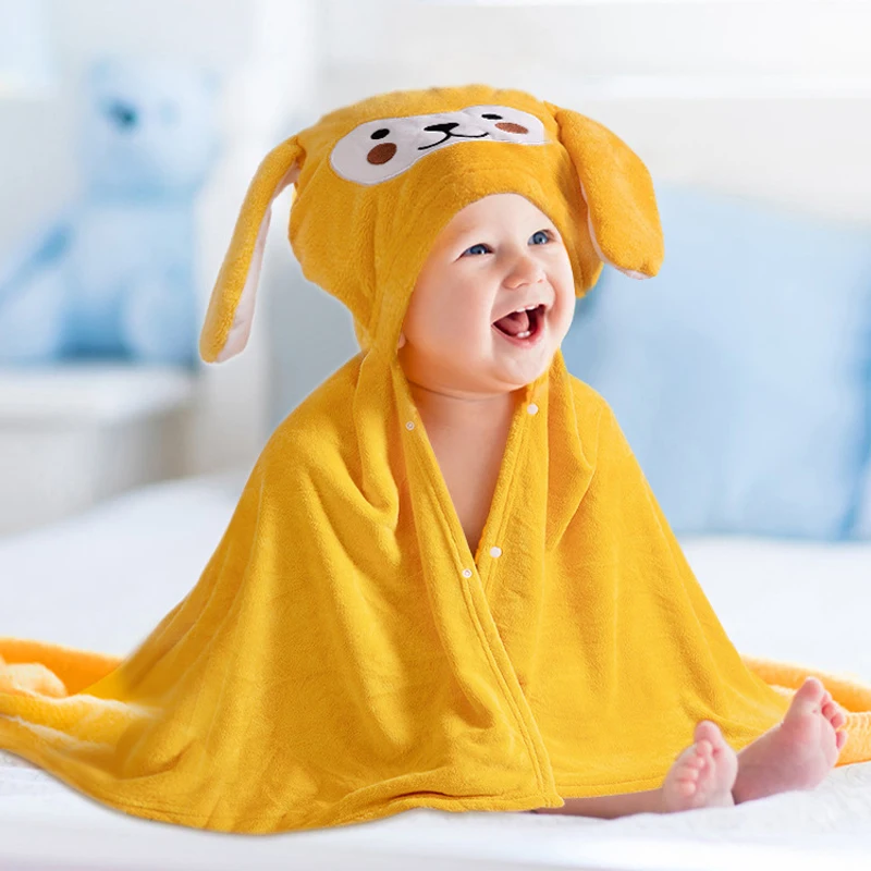 

Momlover Coral Fleece Children's Baby Towel Cartoon Kids Bath Towel with Cute Hood for Babies Toddlers Infants Bath Towel