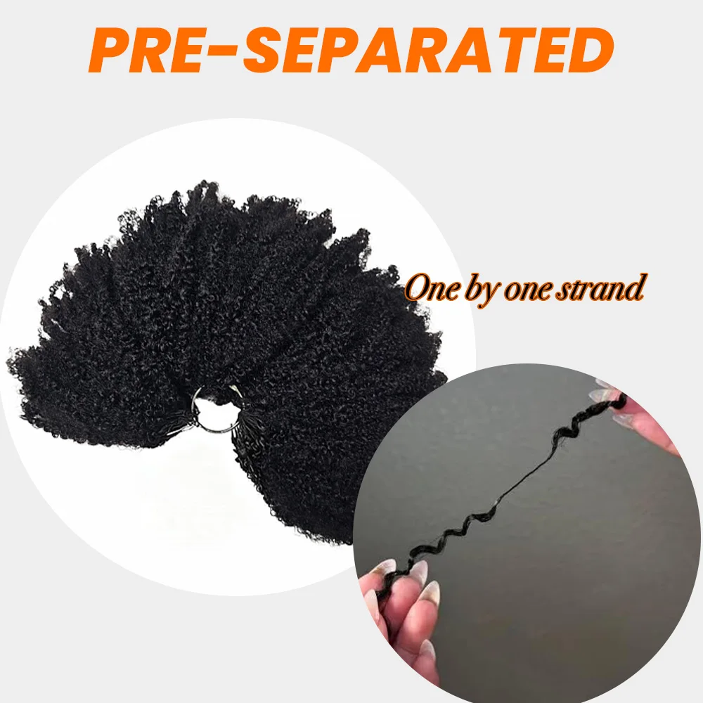 The 3rd Generation Afro Kinky Curly Feather Crochet Hair Extensions 100% Human Hair Reusable Upgrade Kinky Coily Crochet Hair 3