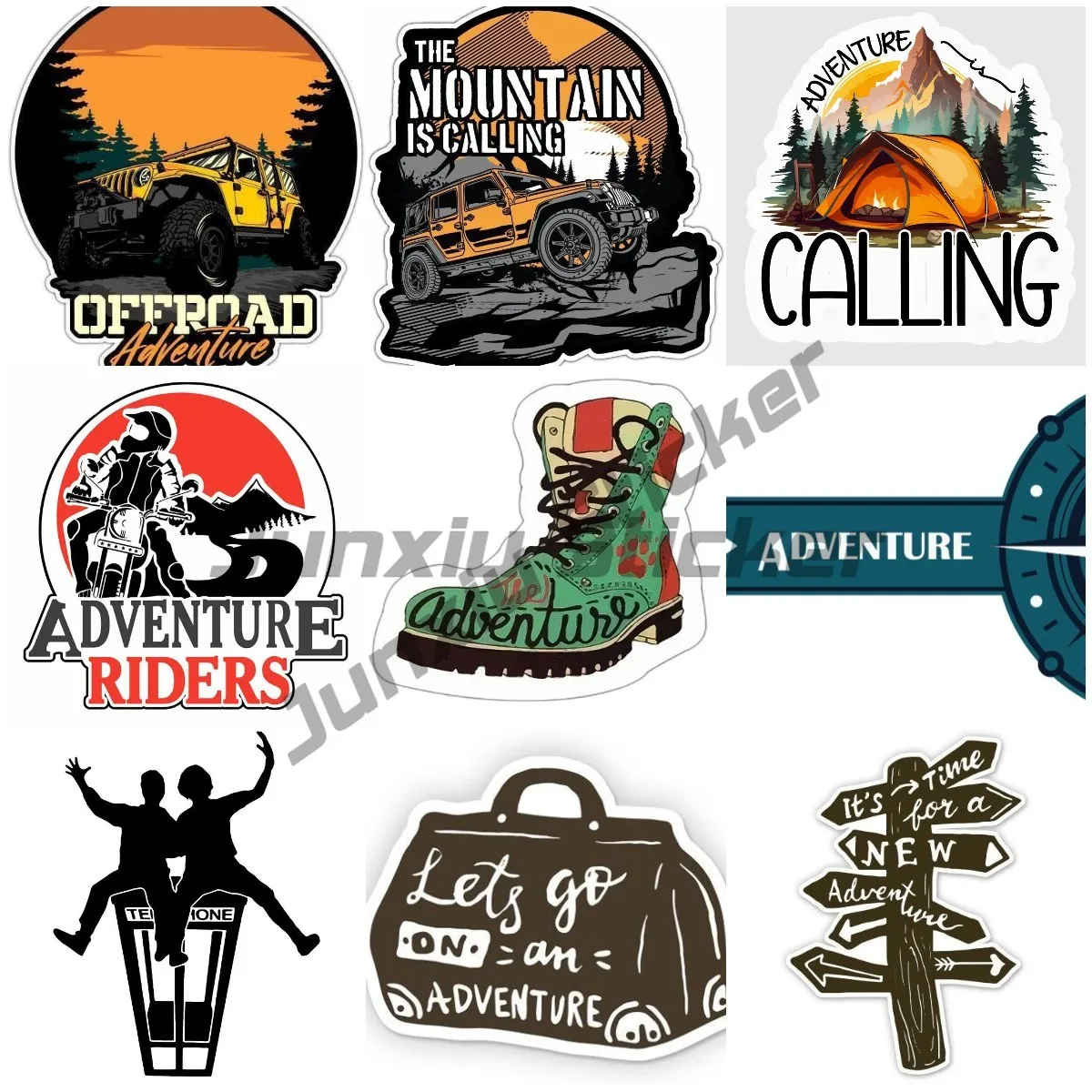 

Adventure Awaits Hiking Sticker Seaplane Adventure New Zealand Adventure Yacht Sailing Camping Vinyl Travel Decal Travel