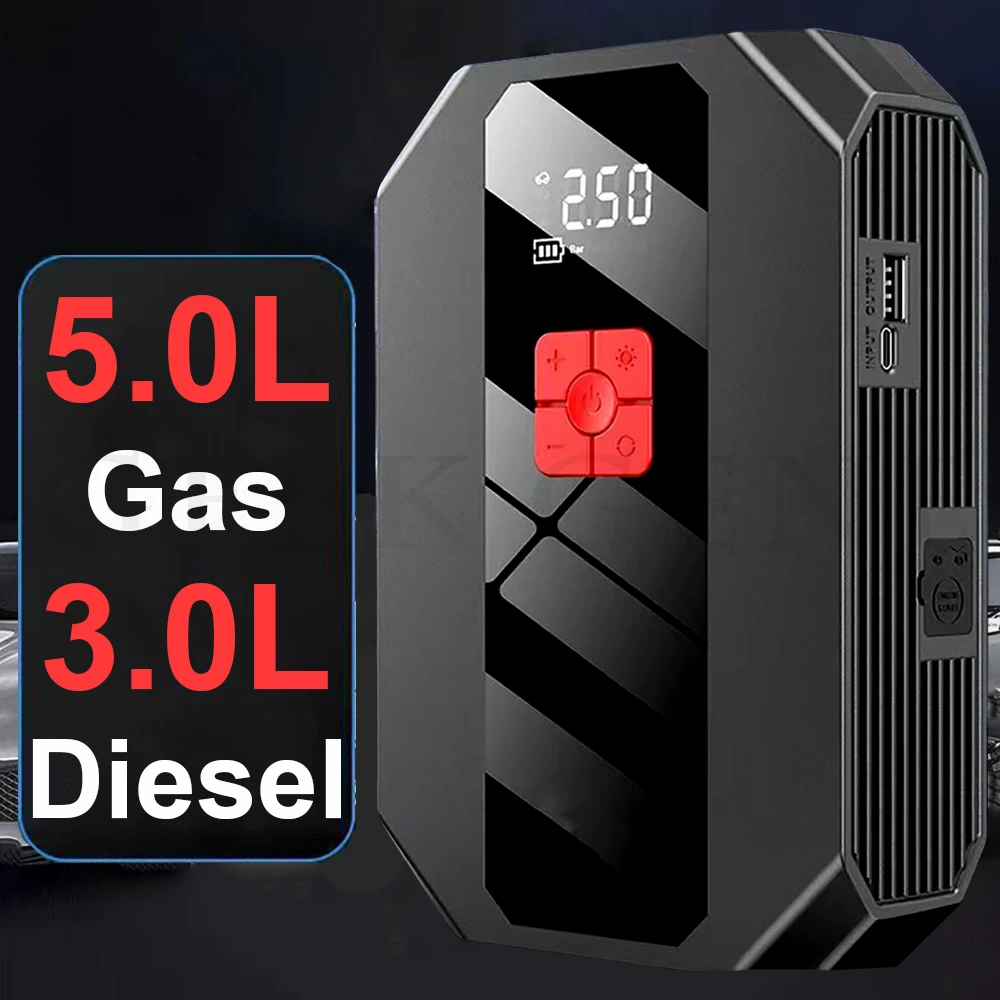 4 In 1 1200A Jump Starter Power Bank 26800mAh 150PSI Air Compressor Tire Pump Portable Charger Car Booster Starting Device car jump starter jump starter