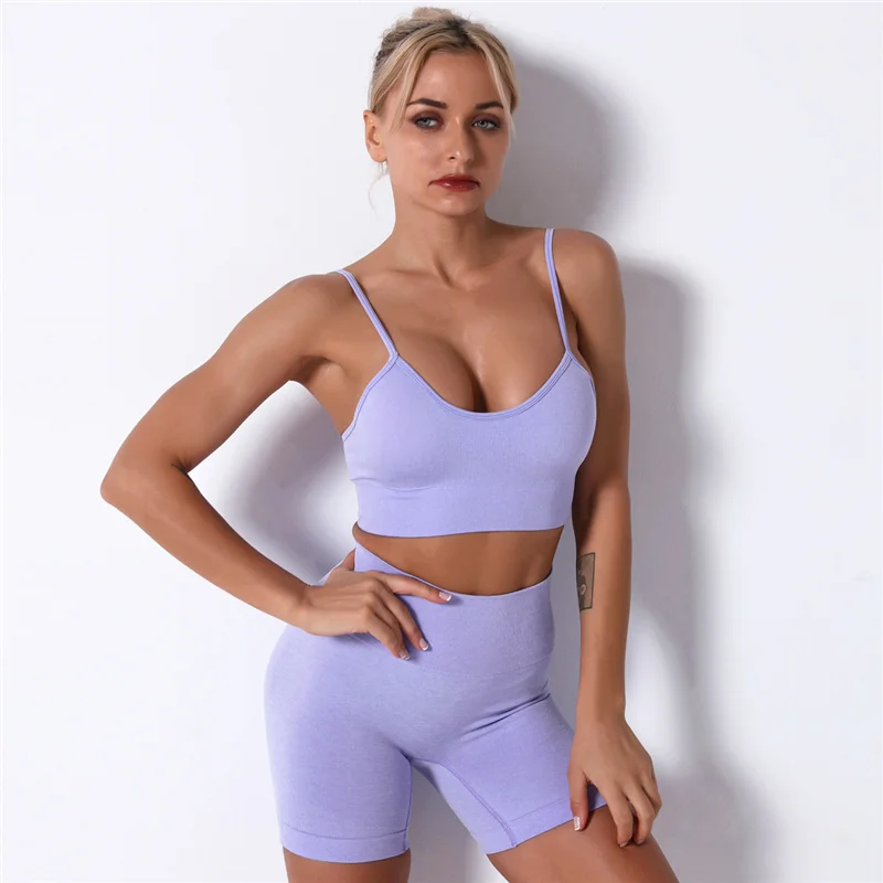 2/4PCS Seamless Leggings + Short Sleeve Crop Top + Sports Bra + Sport Shorts Yoga Set Sports Wear For Women Gym Clothing Sports Suit yoga set
