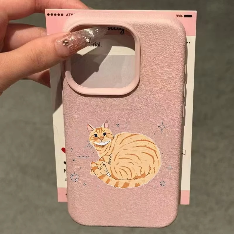 Charming Fat Orange Cat Pattern Soft Silicone Phone Case Cover