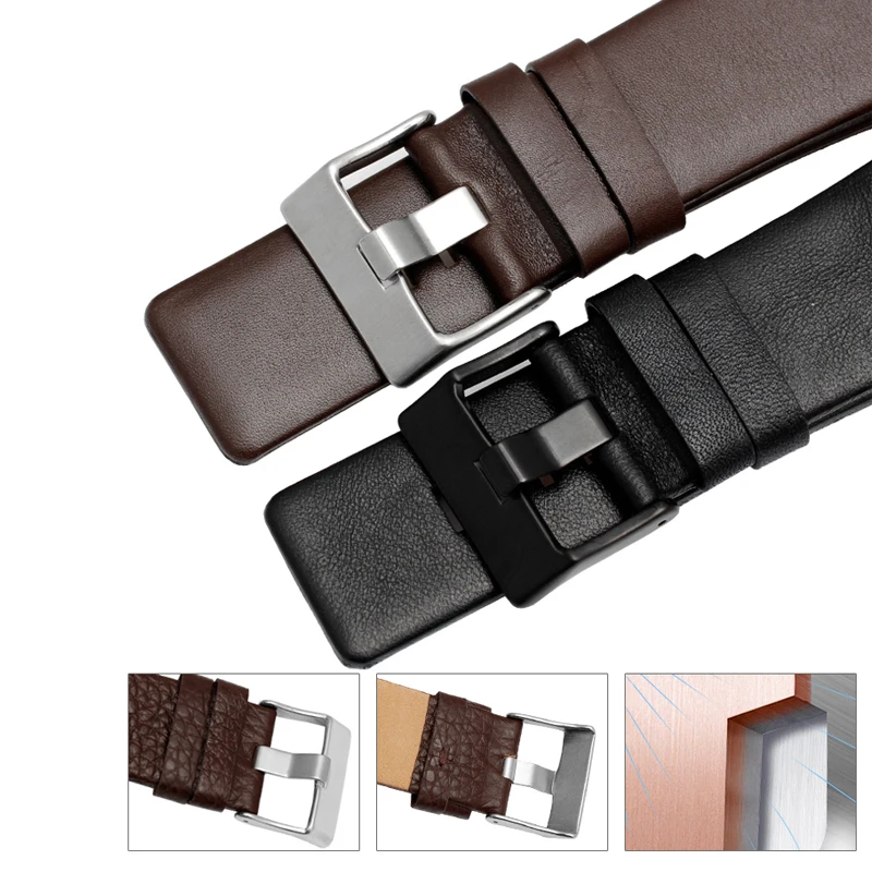 Leather Watchband Brown Leather Dz1273 Diesel Watch Concave