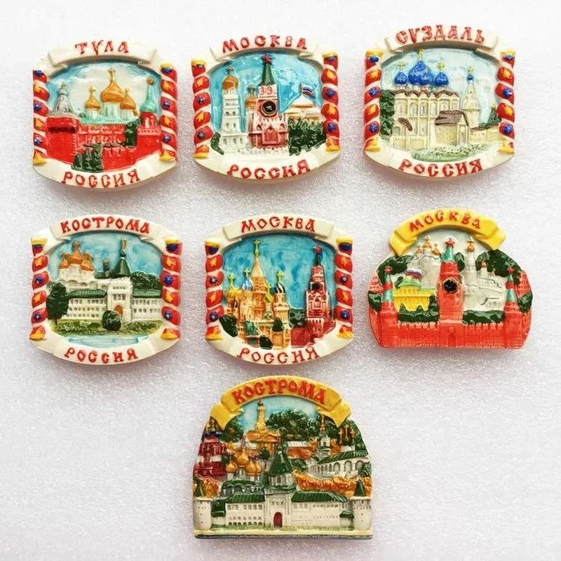 Russia Travelling Fridge Magnets Moscow Tourist Souvenirs Fridge Stickers Home Decor Wedding Gifts Magnetic Stickers Kids' Toys magnetic fridge magnets magnetic sticker magnetic fridge stickers refrigerator decor