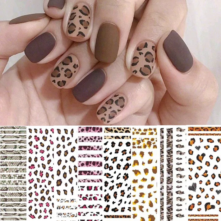 

CA-367 Leopard print Wave 3d Nail Art Stickers Decal Slider Deco Ffilm Template diy nail tool decorations