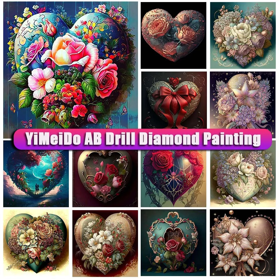 

YIMEIDO Zipper Bag AB Diamond Painting Flower 5d Diamond Embroidery Scenery Rhinestone Picture Mosaic Handicraft Home Decor Gift