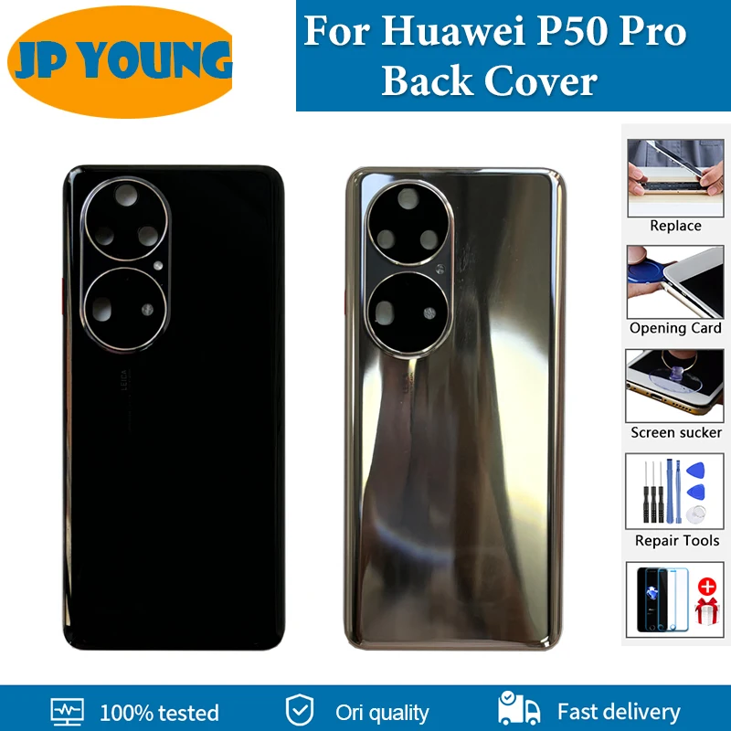 HUAWEI P50 Pro JAD-AL00 画面焼き付きあり 純正ケース付き For Huawei P50 Pro Back Battery Cover Rear Glass Door JAD-AL50 JAD