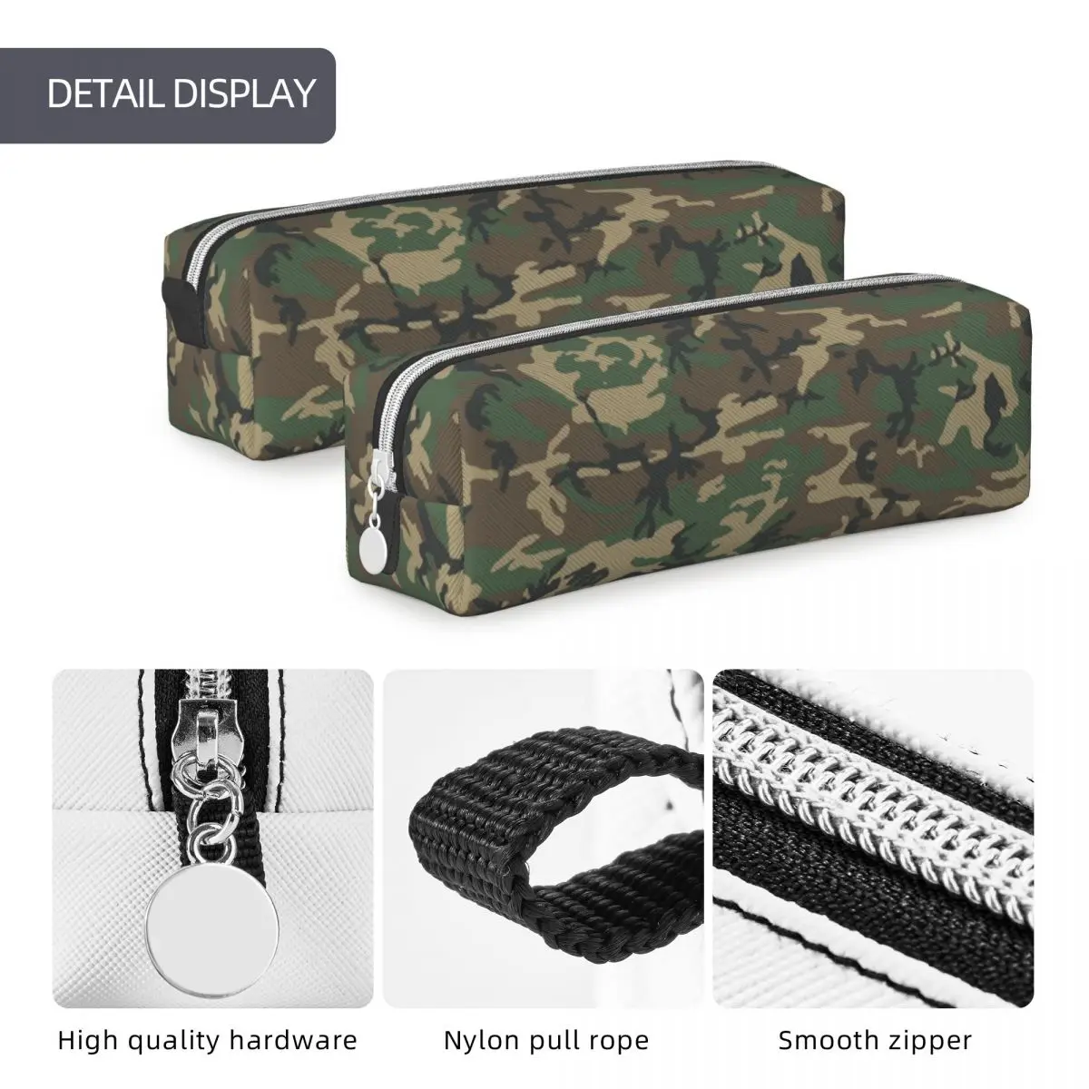 Army Camouflage Pattern Pencil Case Creative Jungle Military Camo Pen Box Bag Student Large Storage Office Gift Pencilcases