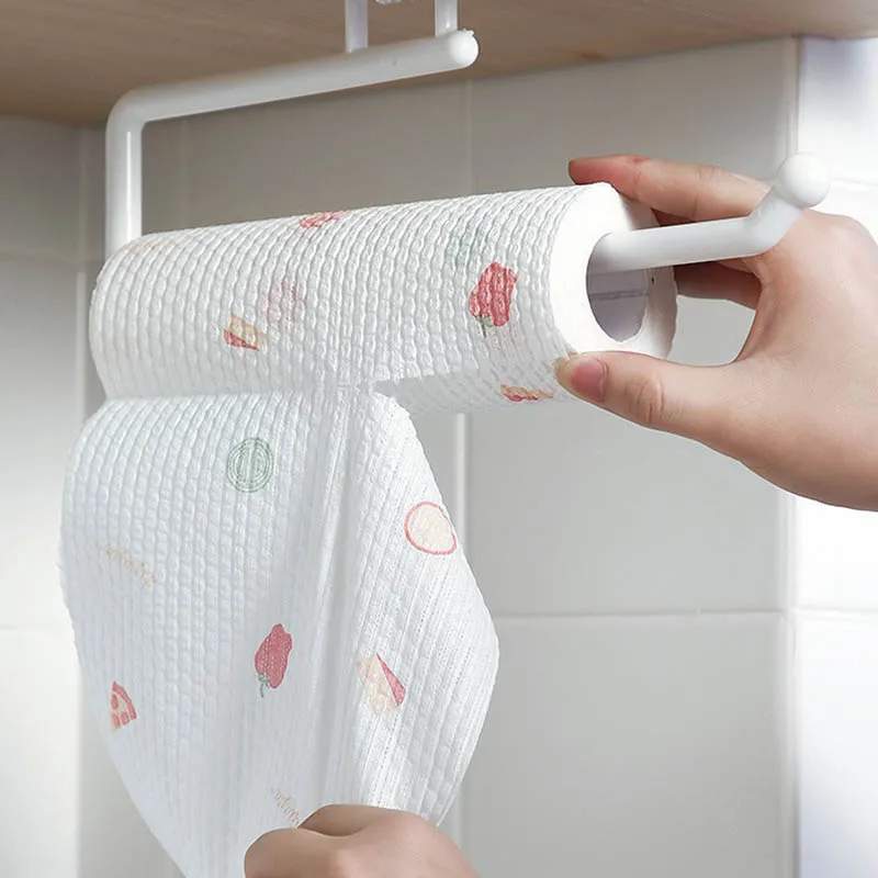 Paper Towel Holders Punching-free Tissue Holder Wall-mounted Towel Storage Rack Dish Cloth Holder For Kitchen Bathroom Supplies wall mounted hook rack towel hook rack