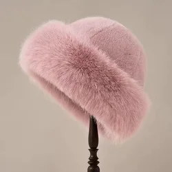 Cozy Plush Winter Hat - Versatile and Fluffy Holiday Essential (Pink)
