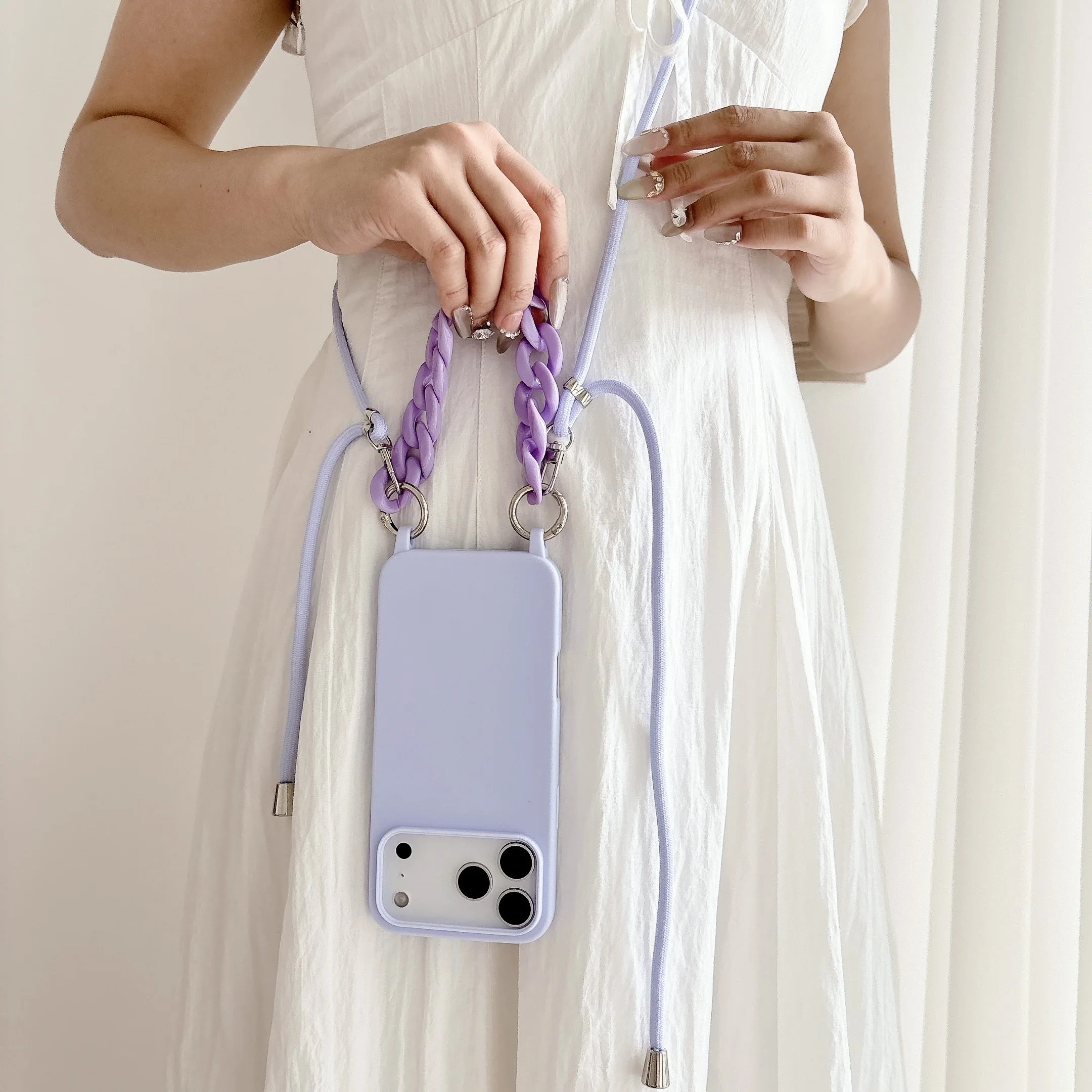 Lanyard Case with Adjustable Cord Strap - Soft Silicone Phone Cover