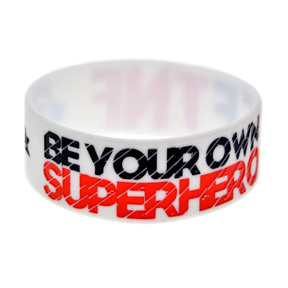 

25 PCS Crossfit Be Your Own Super Hero Silicone Rubber Wristband One Inch Wide 3 Colors