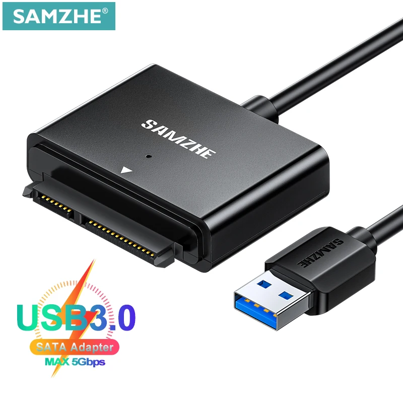 

SAMZHE SATA to USB 3.0 External USB3.0 SATA Converter For 2.5 Inch SATA HDD SSD Hard Drive 5Gbps Fast Data Transmission Adapter