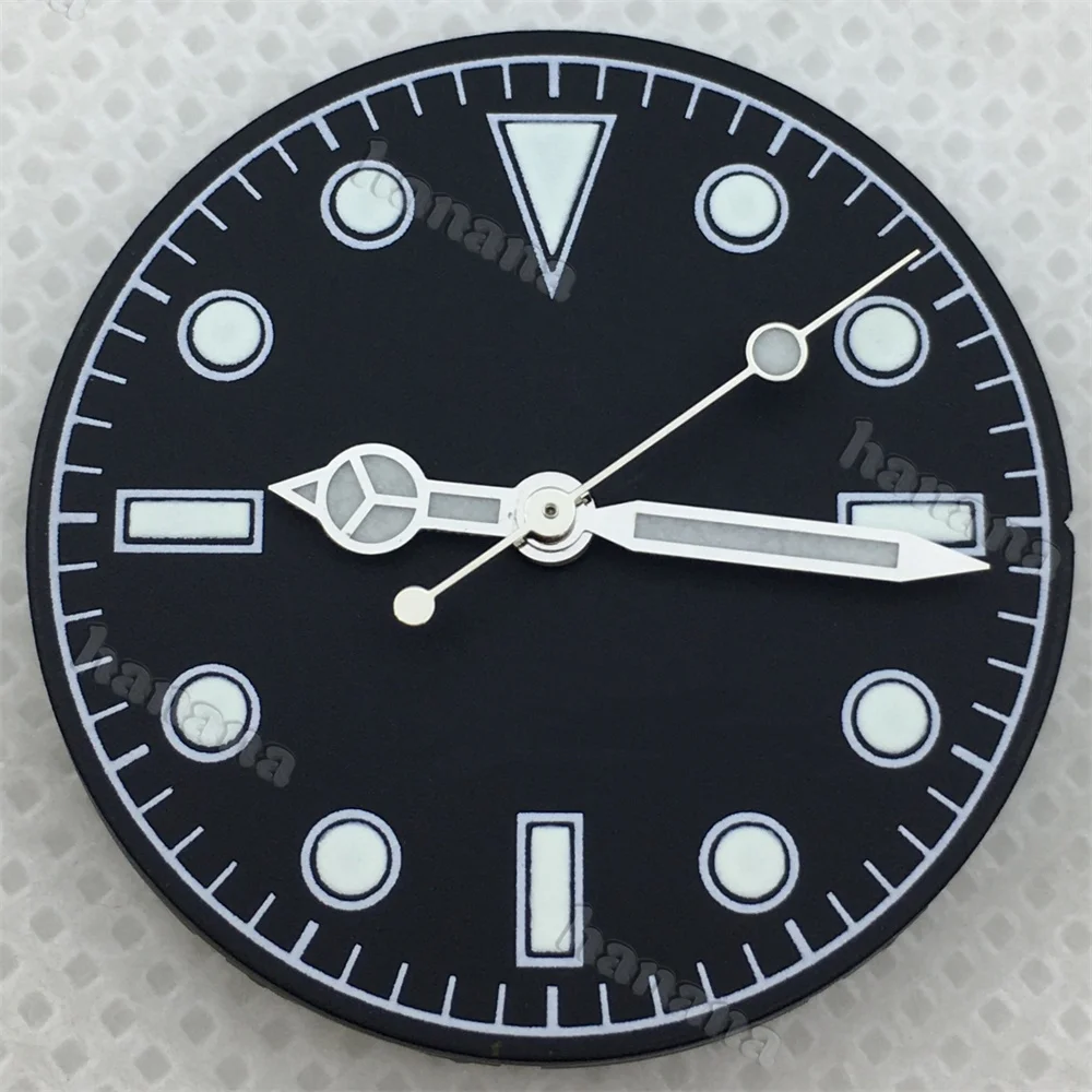 Retro Matte Dial - 29mm Green Luminous Hands for High-Quality Watch Modification