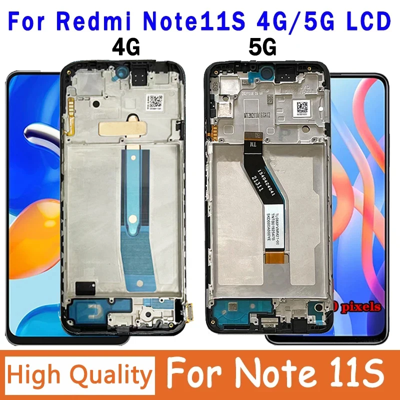 

Original For Xiaomi Redmi Note 11S 5G 22031116BG LCD Touch Screen Digitizer For Redmi Note 11S 4G 2201117SG LCD Note11s Display