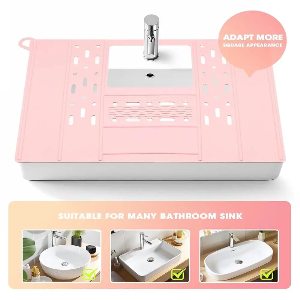 1Pc Bathroom Sink Extended Makeup Pad, Space-Saving Makeup Organizer Pad, Bathroom Sink Rack, Dressing Table Tray, Counter Space Cover, Accessories, Home Decoration, Home Furniture