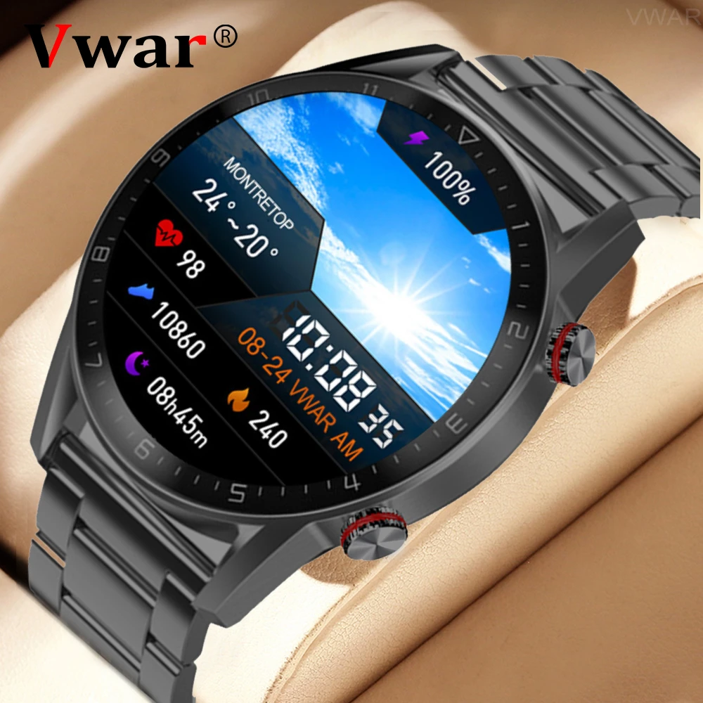 Vwar REX Pro Bluetooth Call Smart Watch AMOLED Screen Always on Display 4G Storage TWS Music Men Smartwatch Blood Pressure Clock