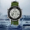 Synoke Men Outdoor Sports Multifunctional Waterproof Large Screen Display Luminous LED Digital For Men Nylon Strap Watch 4