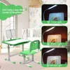 Kids Desk and Chair Set with 40-Degree Tilted Desktop, Height Adjustable Children Desk and Chair Set for Boys and Girls 4