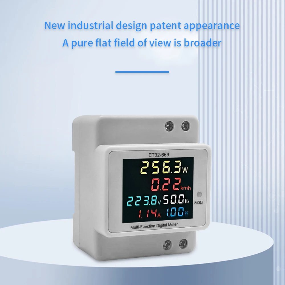 

220VAC 45-65Hz Single Phase Energy Counter Meter Electric Voltage Current Power Frequency Meter Din Rail Energy Meter Watt Meter