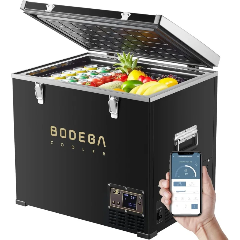 

BODEGACOOLER 12 Volt Car Refrigerator, Protable Freezer APP Control, 64Quart（60L) Car Fridge, -4℉-68℉ Electric Cooler 12/24V DC