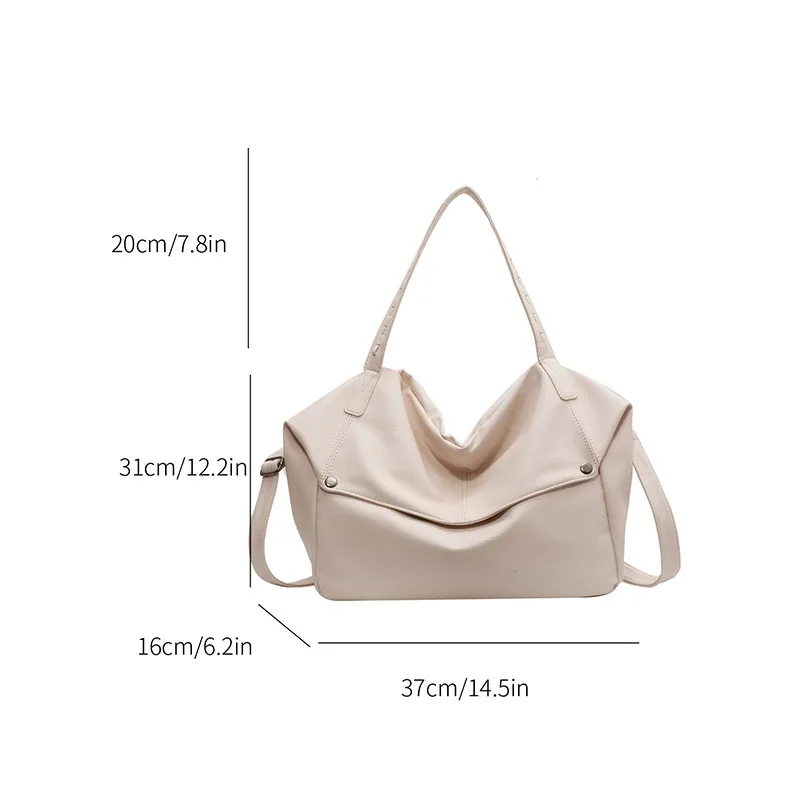 Winter Korean Version Large Capacity Tote Bag Pu Black Handbag Casual Commuting Bag Collocation Coat Women'S Shoulder Bag