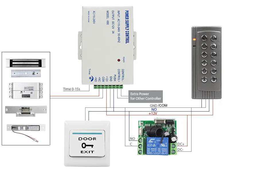 DIYSECUR Proximity RFID 125KHz Card Reader Access Control System Kit Keypad Control Panel for Office / Home Improve K4