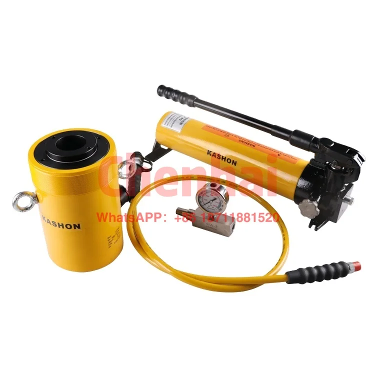 Rch1003 Enerpac Equivalente Jack Idraulico A Cilindro Cavo Da 100 Tonnellate E 6 Pollici Con Pompa Manuale